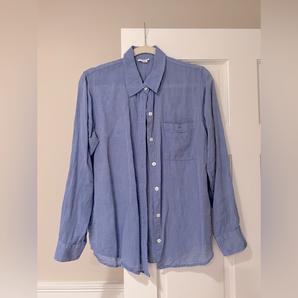 Club Monaco blue, light cotton shirt size medium